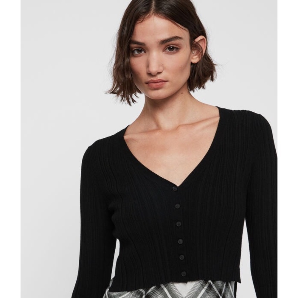 AllSaints Cropped Black Sweater